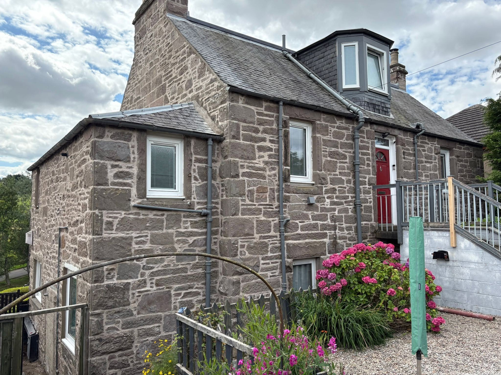 Stone villa in Perthshire after full lime repointing
